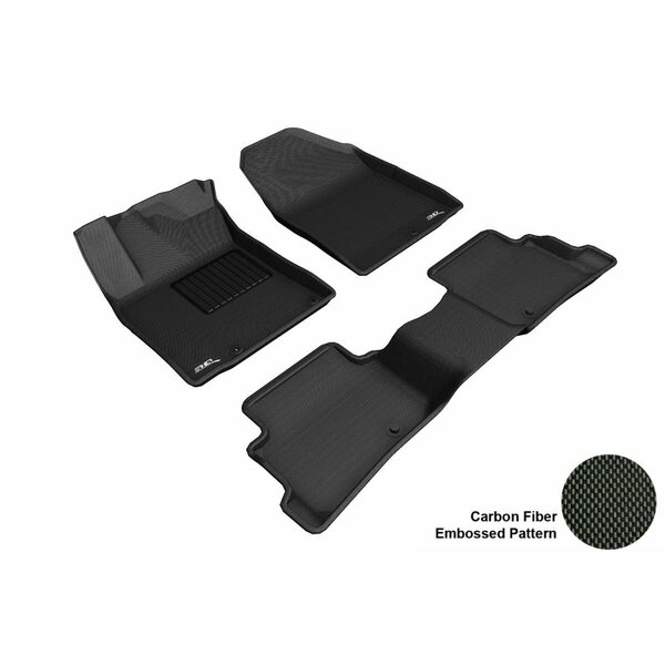 3D Maxpider Kagu 1st & 2nd Row Black Floor Liner Set for 2019 Hyundai Ioniq L1HY09001509